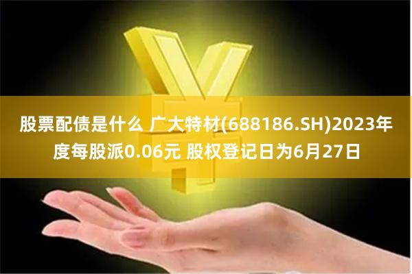 股票配债是什么 广大特材(688186.SH)2023年度每股派0.06元 股权登记日为6月27日